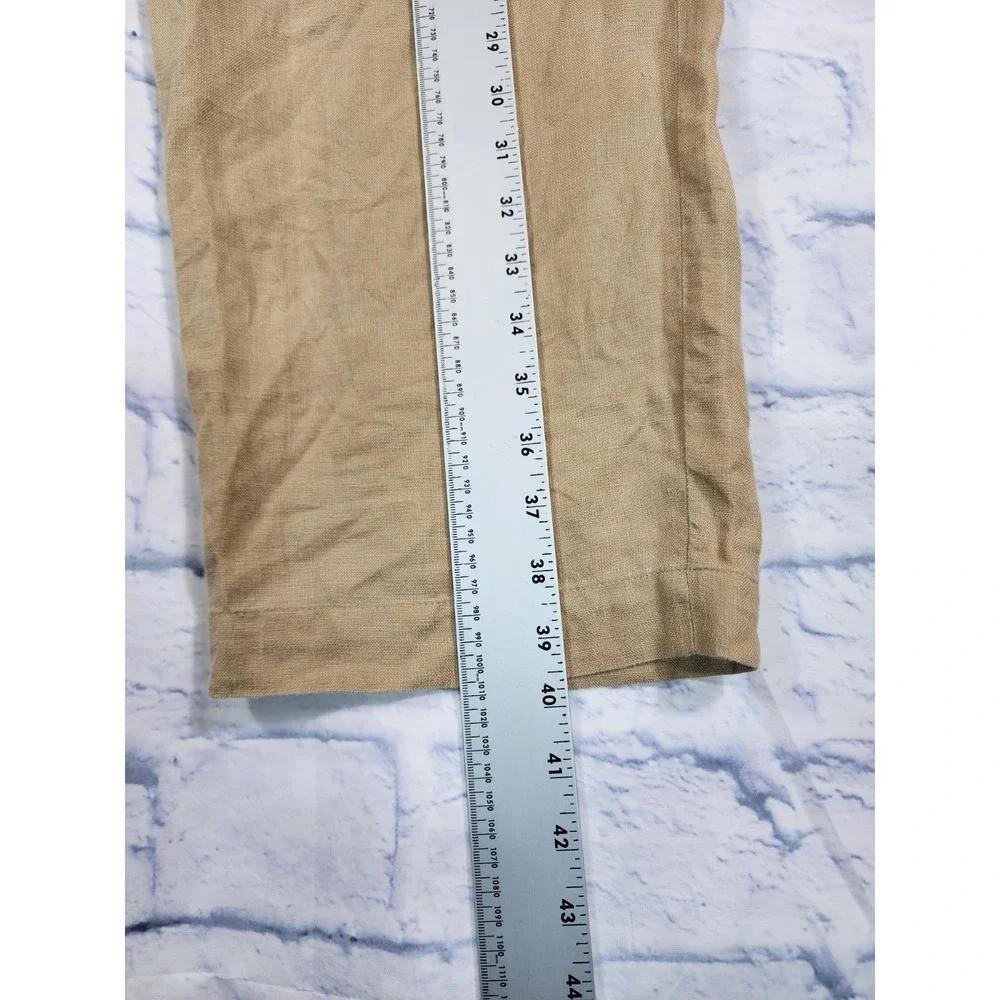 Brooks Brothers 346 MENS 37X30 Linen Pants Beige Dress Trousers Causal Preppy